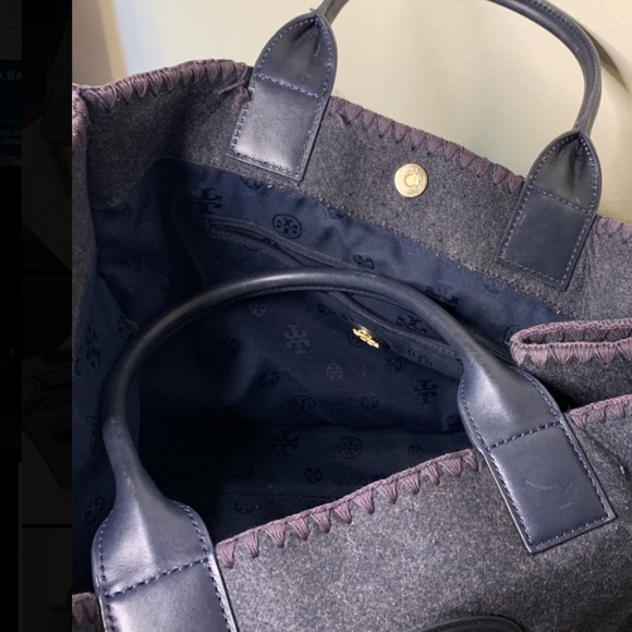Tory Burch Ella Large Wool and Leather Tote - Picture 5 of 5